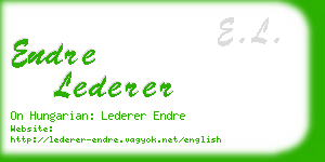 endre lederer business card